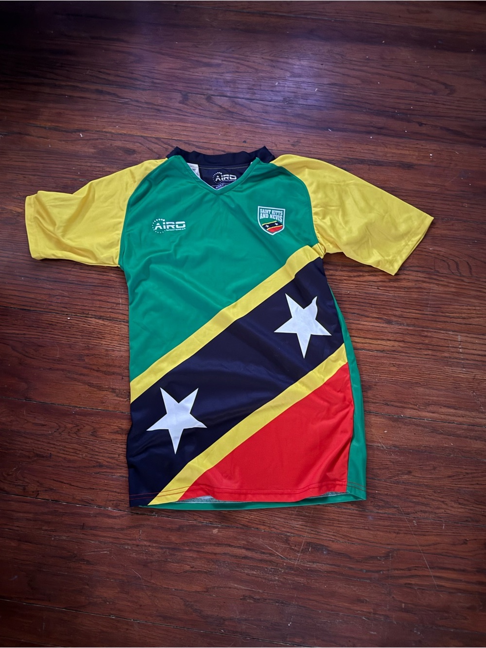 Airo Sportswear Saint Kitts and Nevis Concept Soccer Jersey - Green/Yellow/Red